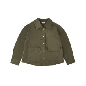 Camicia in cotone con fiorellini in strass