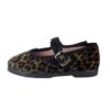 Ballerina in velluto leopardato con fibbia
