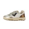 Sneaker in pelle con doppio velcro