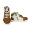 Sneaker alta in pelle e camoscio con lacci