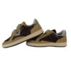 Sneaker in pelle e camoscio con doppio velcro