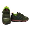 Sneaker bassa in camoscio e tessuto con doppio velcro