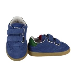 Sneaker primo passo in camoscio con doppio velcro