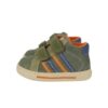 Sneaker primo passo in pelle e camoscio con doppio velcro