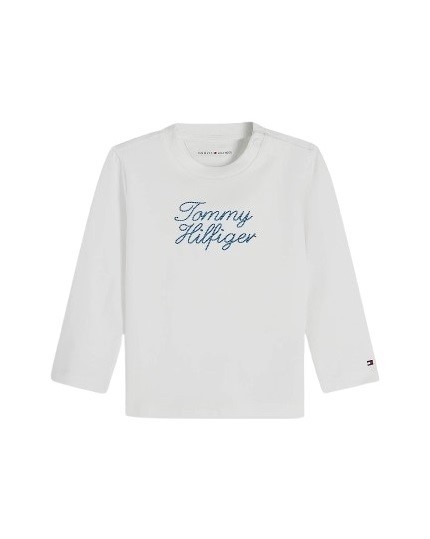 T-shirt manica lunga con logo ricamato