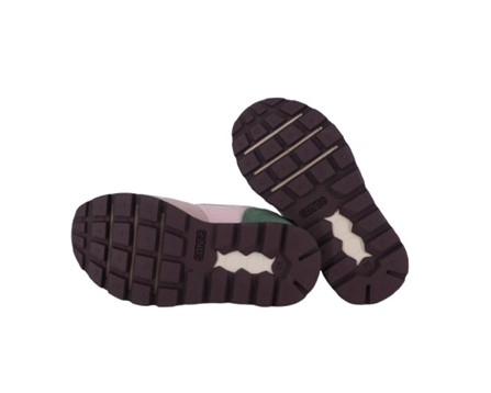 Sneaker bassa in camoscio e tessuto con doppio velcro