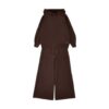 Completo in maglia felpa con cappuccio e pantalone ampio