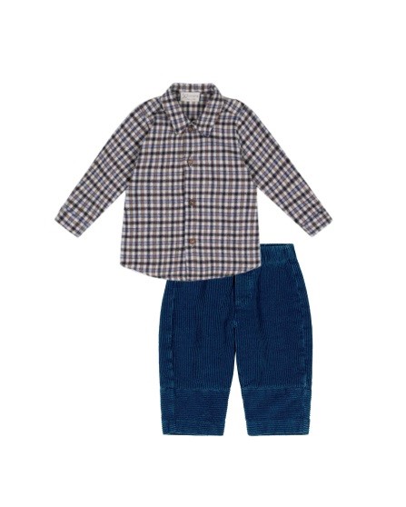 E3176291FF942CDCBD46E01898D4C20D_ Completo camicia a quadri e pantalone in velluto