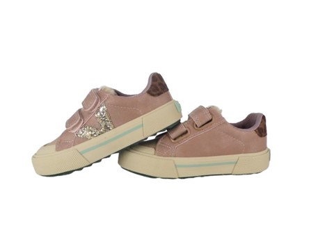 Sneaker in eco pelle con doppio velcro