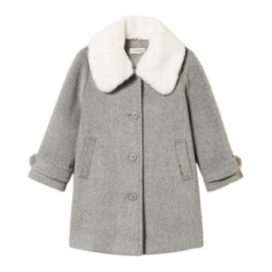 Cappotto in panno con collo staccabile