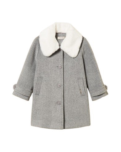 Cappotto in panno con collo staccabile