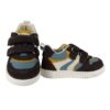 Sneaker primo passo in pelle e camoscio con velcro
