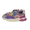 Sneaker in tessuto ed eco pelle con lacci elastici