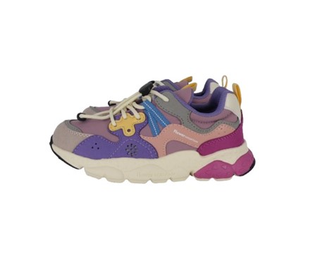 Sneaker in tessuto ed eco pelle con lacci elastici