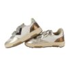 Sneaker in pelle con doppio velcro