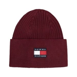 Cappello a costine con risvolto e logo