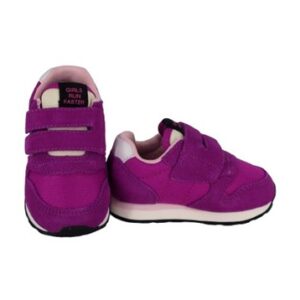 Sneaker bassa in camoscio e tessuto con doppio velcro