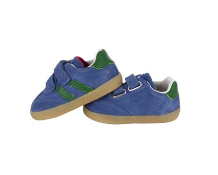 Sneaker primo passo in camoscio con doppio velcro