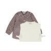 Completo camicia a quadri e gilet in lana con fiocchetti