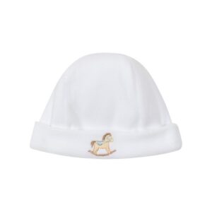 Cappellino in ciniglia con ricamo cavalluccio
