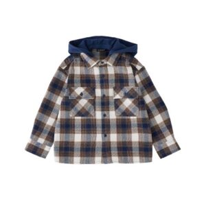 Camicia a quadri con cappuccio staccabile