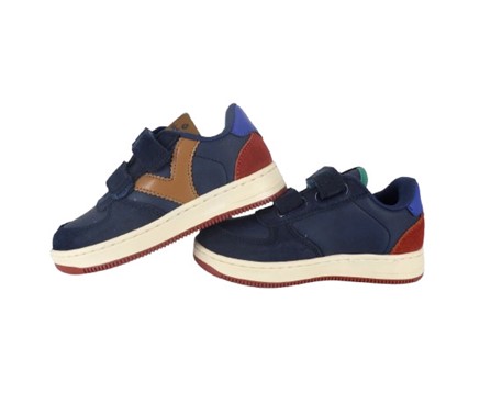 Sneaker in eco pelle e camoscio con doppio velcro