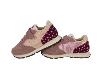 Sneaker bassa in camoscio e tessuto con velcro e lacci