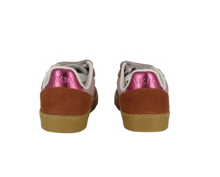 Sneaker in pelle e camoscio con triplo velcro