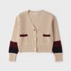 Cardigan scollo a v con taschine