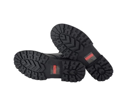 Stivale alto in eco pelle con lacci logati e zip