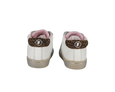 Sneaker primo passo in pelle con doppio velcro