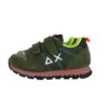 Sneaker bassa in camoscio e tessuto con doppio velcro