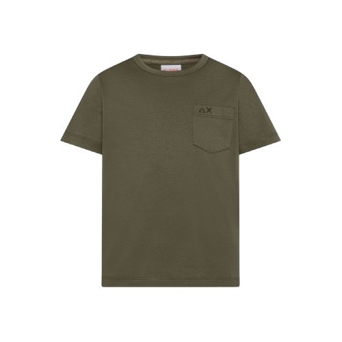 T-shirt mezza manica in cotone con taschino